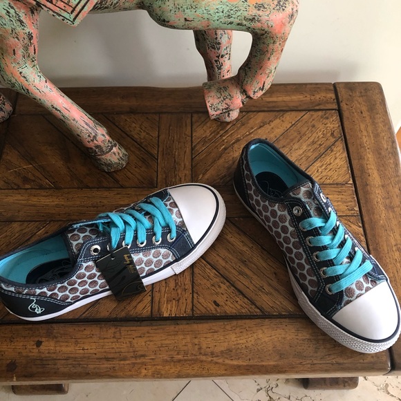 New Baby Phat Polka Dot Lace-Up Sneakers - Picture 4 of 9